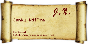 Janky Nóra névjegykártya