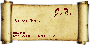 Janky Nóra névjegykártya