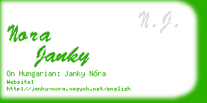 nora janky business card